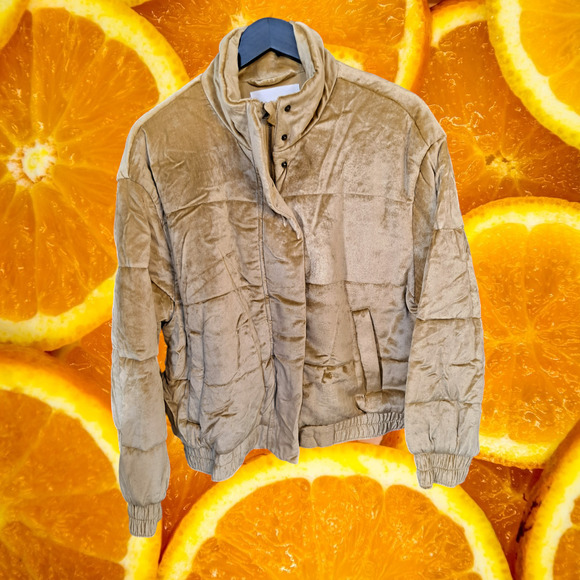 Lou & Grey Gold Quilted Insulated Jacket Size Large - Picture 3 of 9